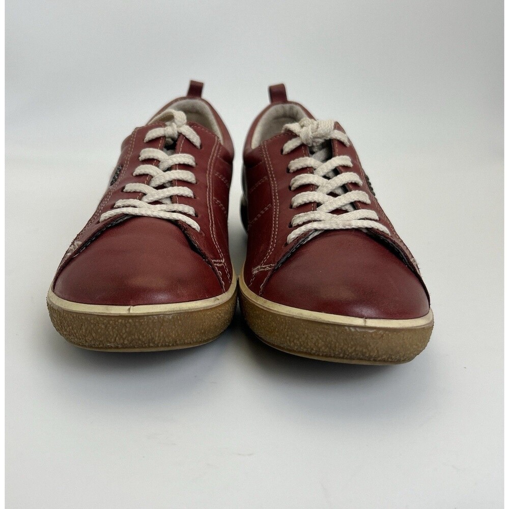 ECCO Chase II Tie Shoes Womens Sz 8-8.5 39 EU Port/Red Leather Lace Up Sneaker - Picture 5 of 9